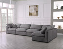 Serene Grey Linen Fabric Deluxe Cloud Modular Sectional - NY Furniture Direct (NY)