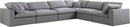 Serene Grey Linen Fabric Deluxe Cloud Modular Sectional - NY Furniture Direct (NY)