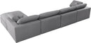 Serene Grey Linen Fabric Deluxe Cloud Modular Sectional - NY Furniture Direct (NY)