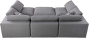 Serene Grey Linen Fabric Deluxe Cloud Modular Sectional - NY Furniture Direct (NY)
