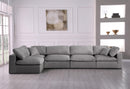 Serene Grey Linen Fabric Deluxe Cloud Modular Sectional - NY Furniture Direct (NY)