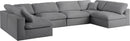 Serene Grey Linen Fabric Deluxe Cloud Modular Sectional - NY Furniture Direct (NY)