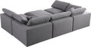 Serene Grey Linen Fabric Deluxe Cloud Modular Sectional - NY Furniture Direct (NY)