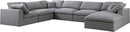 Serene Grey Linen Fabric Deluxe Cloud Modular Sectional - NY Furniture Direct (NY)