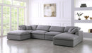 Serene Grey Linen Fabric Deluxe Cloud Modular Sectional - NY Furniture Direct (NY)