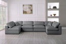 Serene Grey Linen Fabric Deluxe Cloud Modular Sectional - NY Furniture Direct (NY)