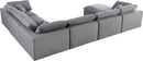 Serene Grey Linen Fabric Deluxe Cloud Modular Sectional - NY Furniture Direct (NY)