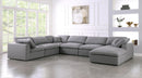 Serene Grey Linen Fabric Deluxe Cloud Modular Sectional - NY Furniture Direct (NY)