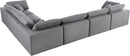 Serene Grey Linen Fabric Deluxe Cloud Modular Sectional - NY Furniture Direct (NY)