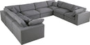 Serene Grey Linen Fabric Deluxe Cloud Modular Sectional - NY Furniture Direct (NY)