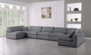 Serene Grey Linen Fabric Deluxe Cloud Modular Sectional - NY Furniture Direct (NY)