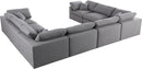 Serene Grey Linen Fabric Deluxe Cloud Modular Sectional - NY Furniture Direct (NY)
