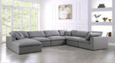 Serene Grey Linen Fabric Deluxe Cloud Modular Sectional - NY Furniture Direct (NY)
