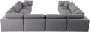 Serene Grey Linen Fabric Deluxe Cloud Modular Sectional - NY Furniture Direct (NY)