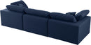 Serene Navy Linen Fabric Deluxe Cloud Modular Sofa - NY Furniture Direct (NY)