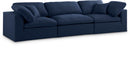 Serene Navy Linen Fabric Deluxe Cloud Modular Sofa - NY Furniture Direct (NY)