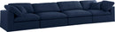 Serene Navy Linen Fabric Deluxe Cloud Modular Sofa - NY Furniture Direct (NY)