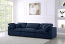 Serene Navy Linen Fabric Deluxe Cloud Modular Sofa - NY Furniture Direct (NY)