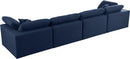 Serene Navy Linen Fabric Deluxe Cloud Modular Sofa - NY Furniture Direct (NY)