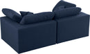 Serene Navy Linen Fabric Deluxe Cloud Modular Sofa - NY Furniture Direct (NY)