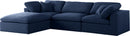 Serene Navy Linen Fabric Deluxe Cloud Modular Sectional - NY Furniture Direct (NY)