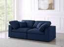 Serene Navy Linen Fabric Deluxe Cloud Modular Sofa - NY Furniture Direct (NY)