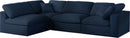 Serene Navy Linen Fabric Deluxe Cloud Modular Sectional - NY Furniture Direct (NY)
