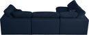 Serene Navy Linen Fabric Deluxe Cloud Modular Sectional - NY Furniture Direct (NY)