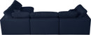 Serene Navy Linen Fabric Deluxe Cloud Modular Sectional - NY Furniture Direct (NY)