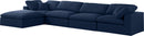 Serene Navy Linen Fabric Deluxe Cloud Modular Sectional - NY Furniture Direct (NY)