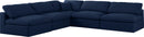 Serene Navy Linen Fabric Deluxe Cloud Modular Sectional - NY Furniture Direct (NY)