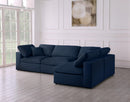 Serene Navy Linen Fabric Deluxe Cloud Modular Sectional - NY Furniture Direct (NY)