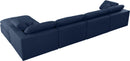 Serene Navy Linen Fabric Deluxe Cloud Modular Sectional - NY Furniture Direct (NY)