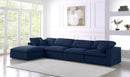 Serene Navy Linen Fabric Deluxe Cloud Modular Sectional - NY Furniture Direct (NY)