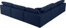 Serene Navy Linen Fabric Deluxe Cloud Modular Sectional - NY Furniture Direct (NY)
