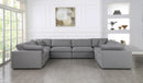 Serene Grey Linen Fabric Deluxe Cloud Modular Sectional - NY Furniture Direct (NY)