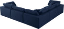 Serene Navy Linen Fabric Deluxe Cloud Modular Sectional - NY Furniture Direct (NY)