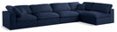 Serene Navy Linen Fabric Deluxe Cloud Modular Sectional - NY Furniture Direct (NY)