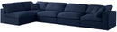 Serene Navy Linen Fabric Deluxe Cloud Modular Sectional - NY Furniture Direct (NY)