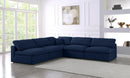Serene Navy Linen Fabric Deluxe Cloud Modular Sectional - NY Furniture Direct (NY)