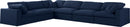 Serene Navy Linen Fabric Deluxe Cloud Modular Sectional - NY Furniture Direct (NY)