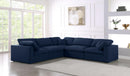 Serene Navy Linen Fabric Deluxe Cloud Modular Sectional - NY Furniture Direct (NY)