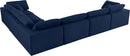 Serene Navy Linen Fabric Deluxe Cloud Modular Sectional - NY Furniture Direct (NY)