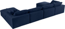Serene Navy Linen Fabric Deluxe Cloud Modular Sectional - NY Furniture Direct (NY)