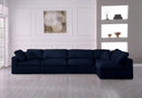 Serene Navy Linen Fabric Deluxe Cloud Modular Sectional - NY Furniture Direct (NY)