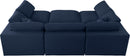 Serene Navy Linen Fabric Deluxe Cloud Modular Sectional - NY Furniture Direct (NY)