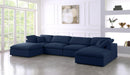 Serene Navy Linen Fabric Deluxe Cloud Modular Sectional - NY Furniture Direct (NY)