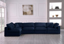 Serene Navy Linen Fabric Deluxe Cloud Modular Sectional - NY Furniture Direct (NY)