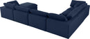 Serene Navy Linen Fabric Deluxe Cloud Modular Sectional - NY Furniture Direct (NY)