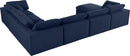 Serene Navy Linen Fabric Deluxe Cloud Modular Sectional - NY Furniture Direct (NY)